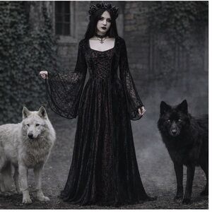 Lip Service Vintage Velvet Corset Gown Gothic Medieval Renaissance  Witchy  XL